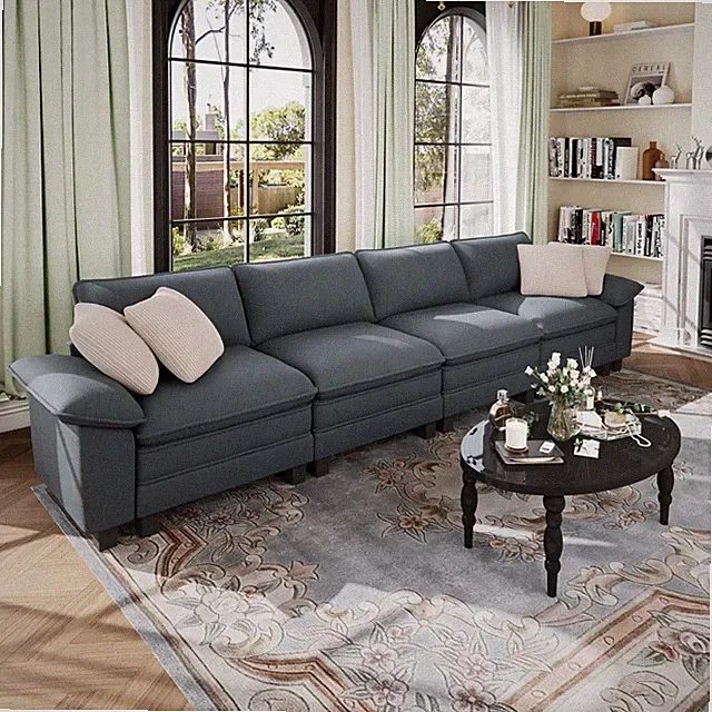 Sectional Sofa Set Chenille Cloud Couch Living Room Convertible Indoor Modular