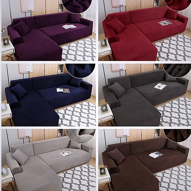 Sectional Sofa Slipcovers L Shape Couch Cover 3 + 3 Seaters Furniture Protector