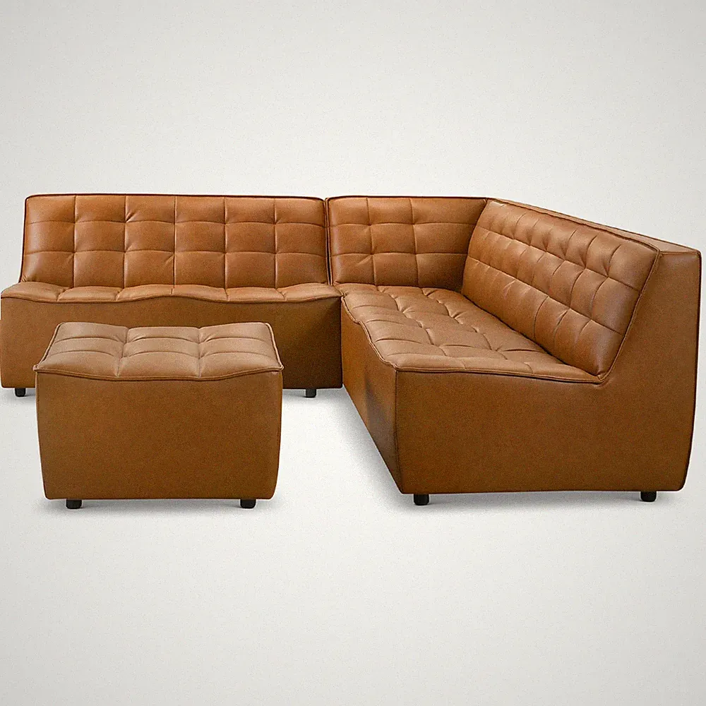 Selen Comfy & Chic Corner Sectional Sofa with Ottoman
