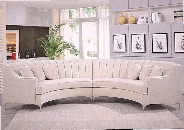 Semicircle Modular Curved Velvet Sectional Sofa,141.34”Oversized Arc Sofa,Modern