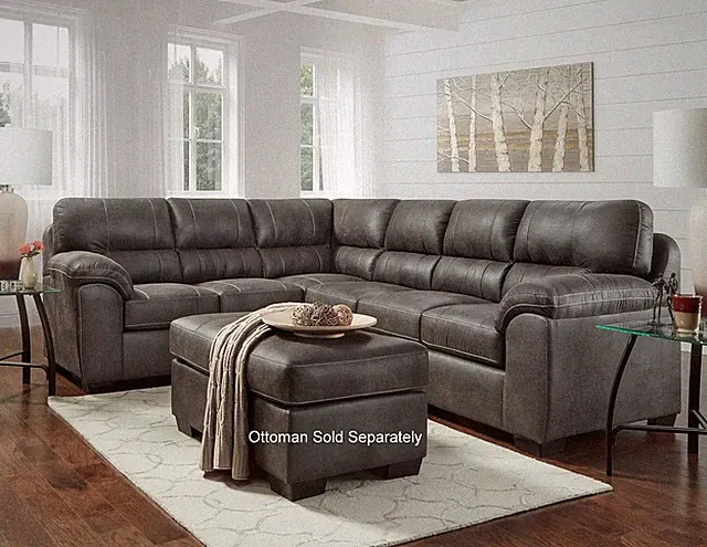 Sequoia Ash Tirana Modern Fabric Pillow-Top Arm Sectional Sofa