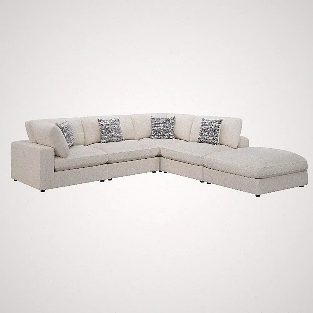 Serene 5-piece Upholstered Modular Sectional Sofa Beige