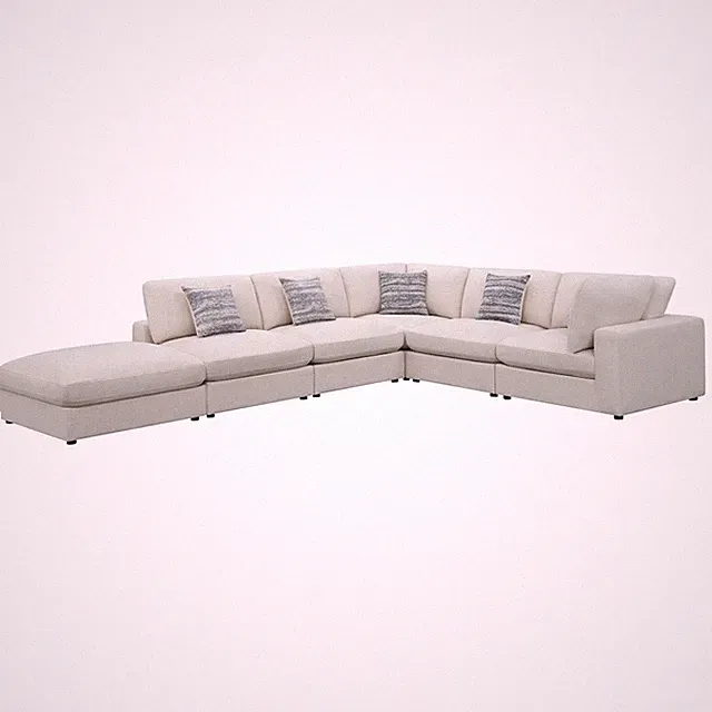 Serene 6-piece Upholstered Modular Sectional Sofa Beige