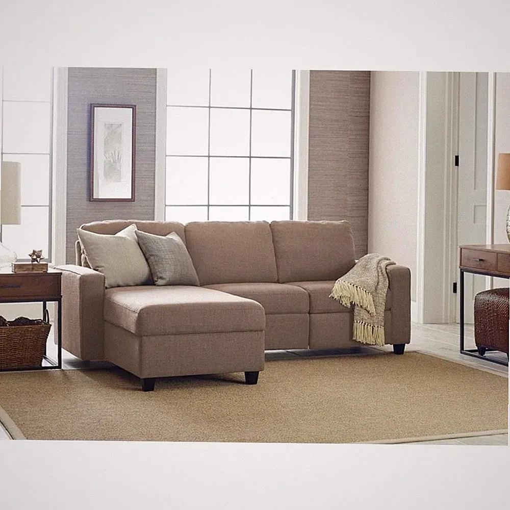 Serta at Home Palisades Left Facing Reclining Sectional in Beige