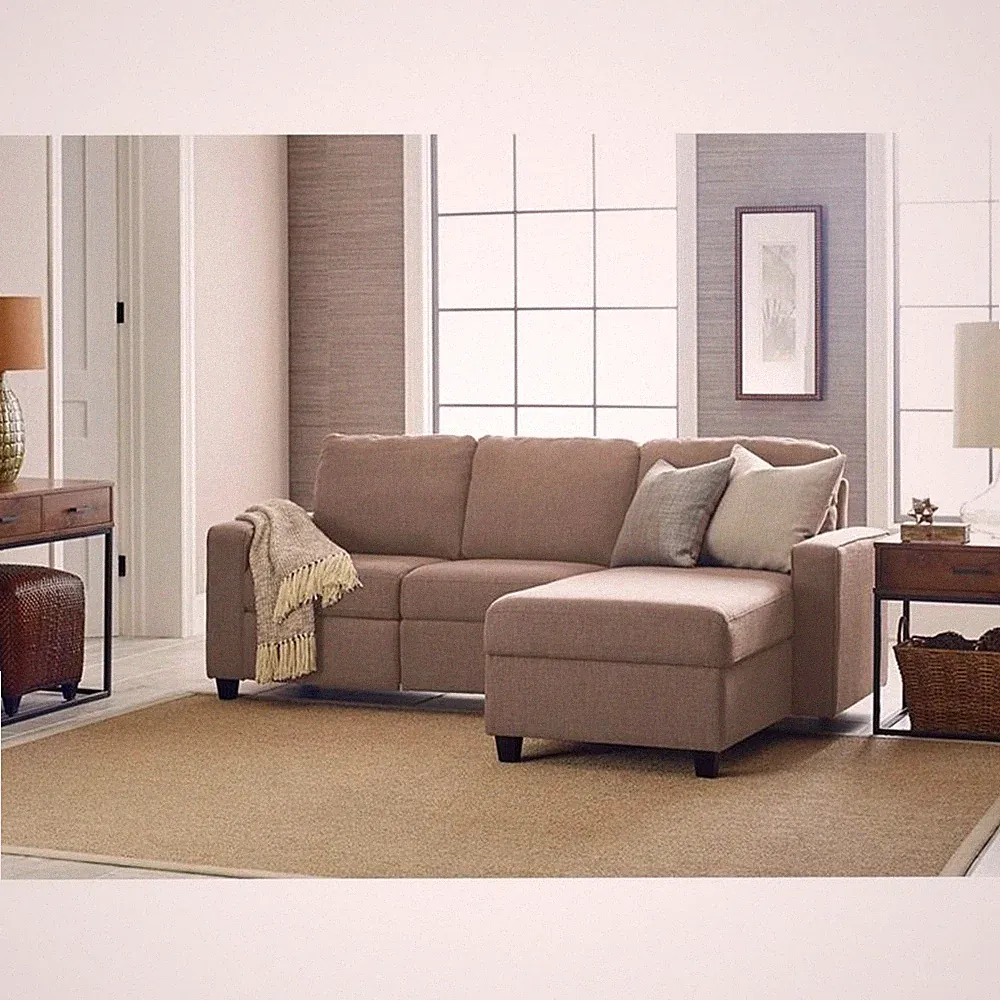 Serta at Home Palisades Right Facing Reclining Sectional in Beige