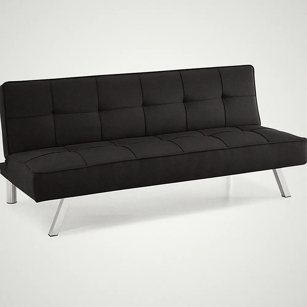 Serta Carson Tufted Sleeper Sofa in Black Fabric Upholstery