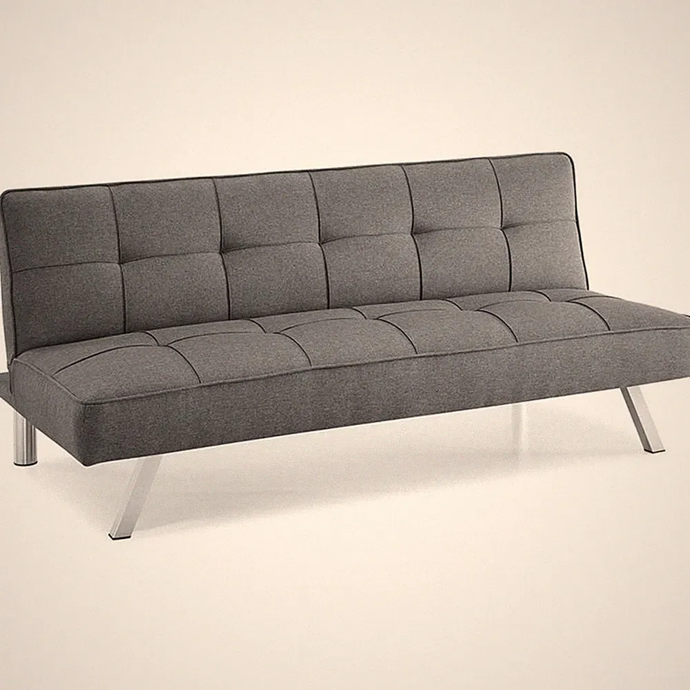 Serta Carson Tufted Sleeper Sofa in Charcoal Gray Fabric Upholstery