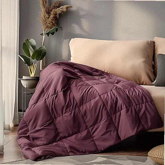 Serta Down Filled Throw Blanket 60x70 Lightweight Packable Indoor Outdoor Travel