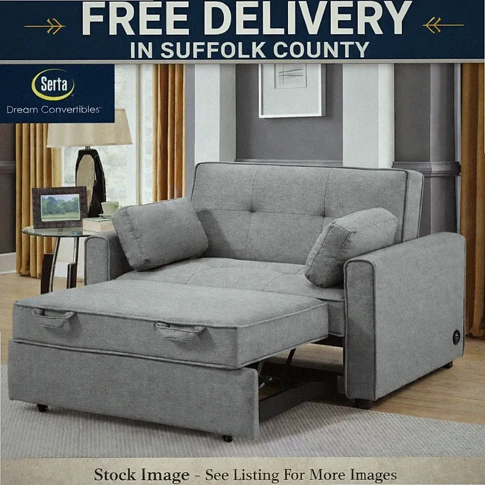 Serta Dream Convertibles Sleeper Loveseat Pull-Out Bed SUFFOLK Co.