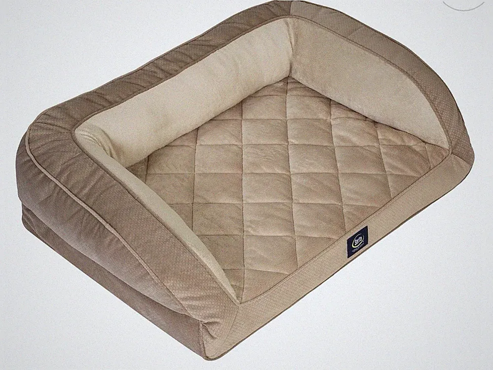 Serta® Ortho Foam Quilted Couch Pet Bed Tan 34 X 24 X 8 Plush Washable