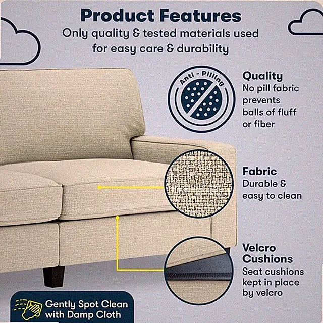 Serta Palisades 78" Track Arm Sofa with Removable Covers Pebble Gray