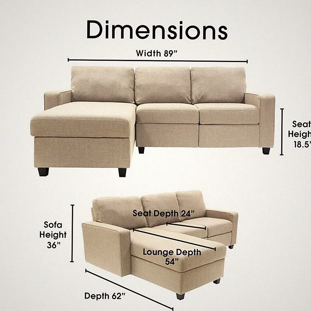Serta Palisades Reclining Sectional Sofa with Left Storage Chaise Beige