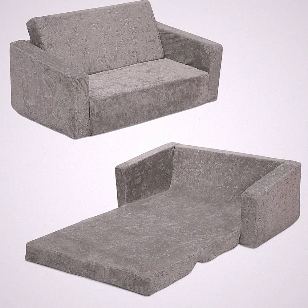 Serta Perfect Sleeper Extra Wide 2-in-1 Sofa Lounger for Kids - Grey