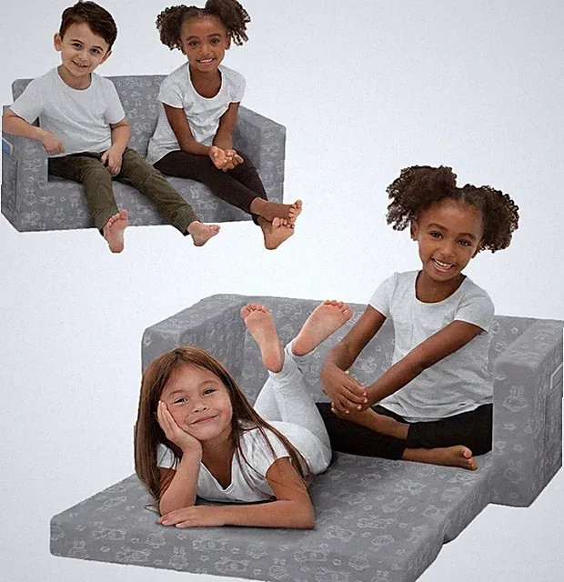 Serta Perfect Sleeper Kids 2-Seater Sofa, Convertible 2-In-1 Flip Open Toddler