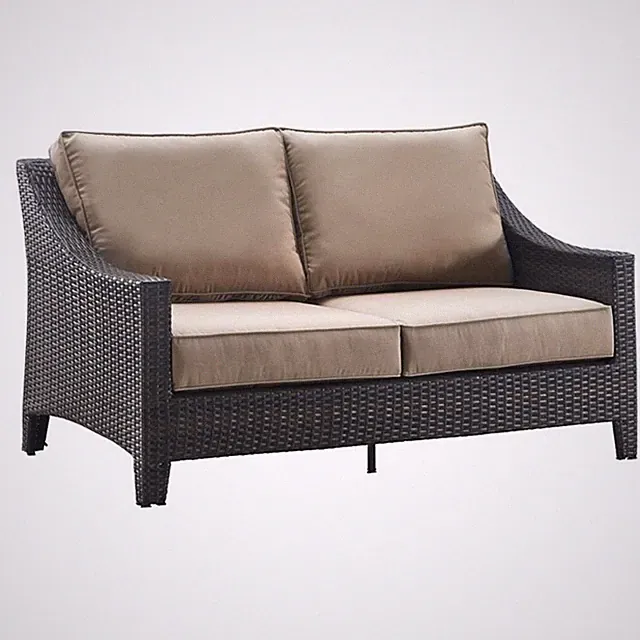 Serta Tahoe Outdoor Loveseat in Terra Brown Wicker