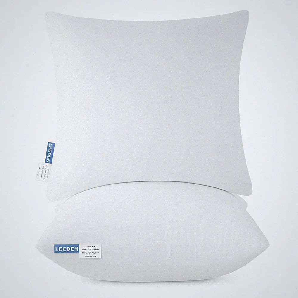 Set of 2 18x18 Pillow Inserts Fluffy Square Cushion Inserts for Sofa