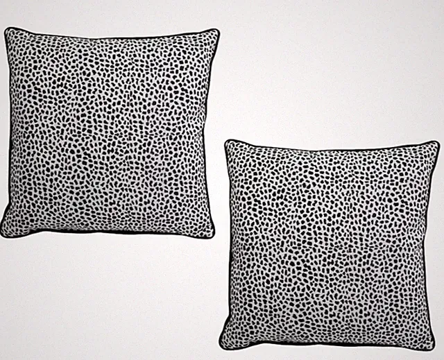 Set of 2 Canaan HOPPER PRINT PILLOWS EBONY 20" X 20" Accent Throw Couch Bed NEW