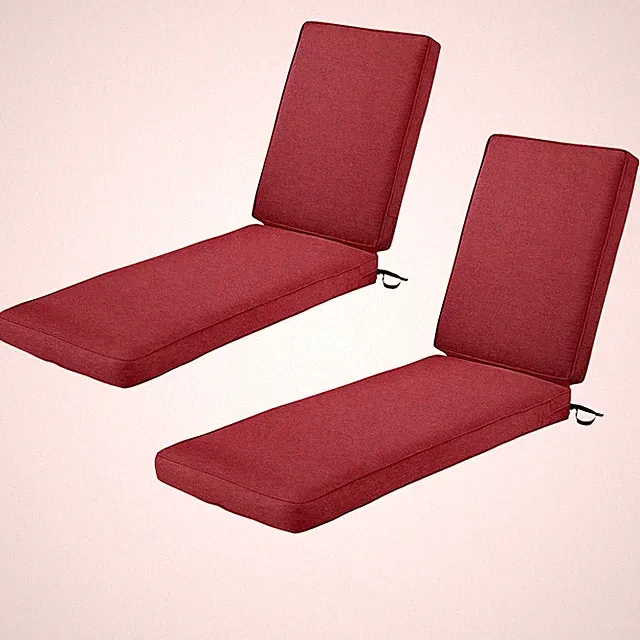 Set of 2 Chaise Lounge Cushions Outdoor Waterproof w/ Removable Cover 80" x 26"