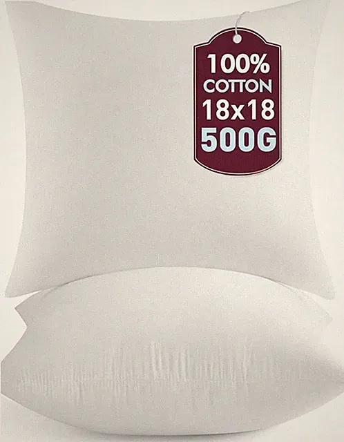 Set of 2, Cotton Fabric Two Pillow Inserts Feather Down Cushion Pads for Couch