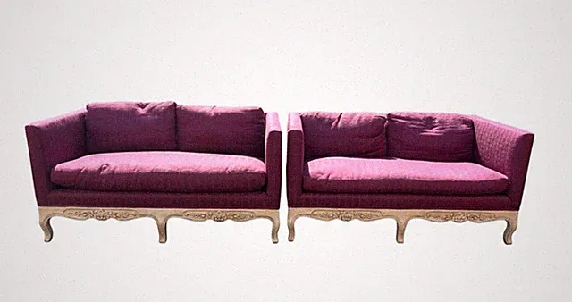 Set of 2 Custom Upholstered Vintage Sofas
