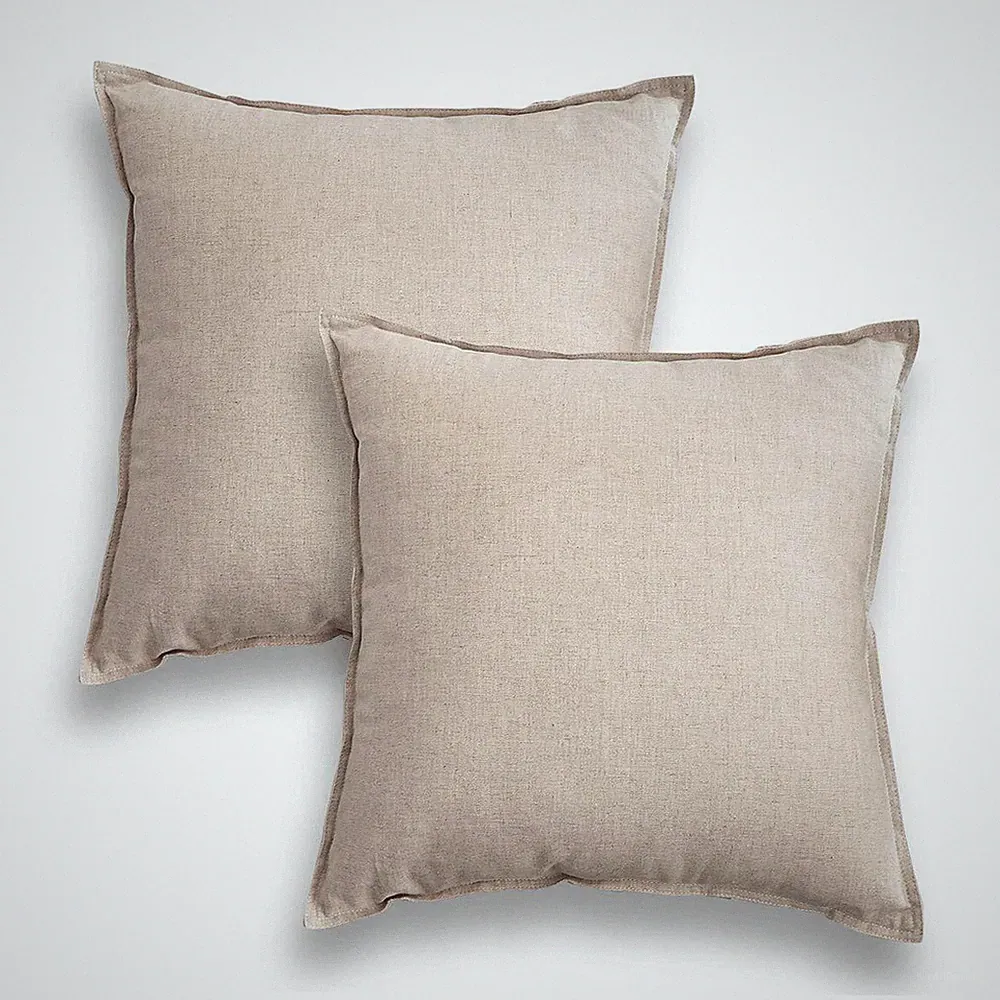 Set of 2 Decorative Cotton Linen Couch 26"x26" Throw Pillow Case for Sofa Dur...