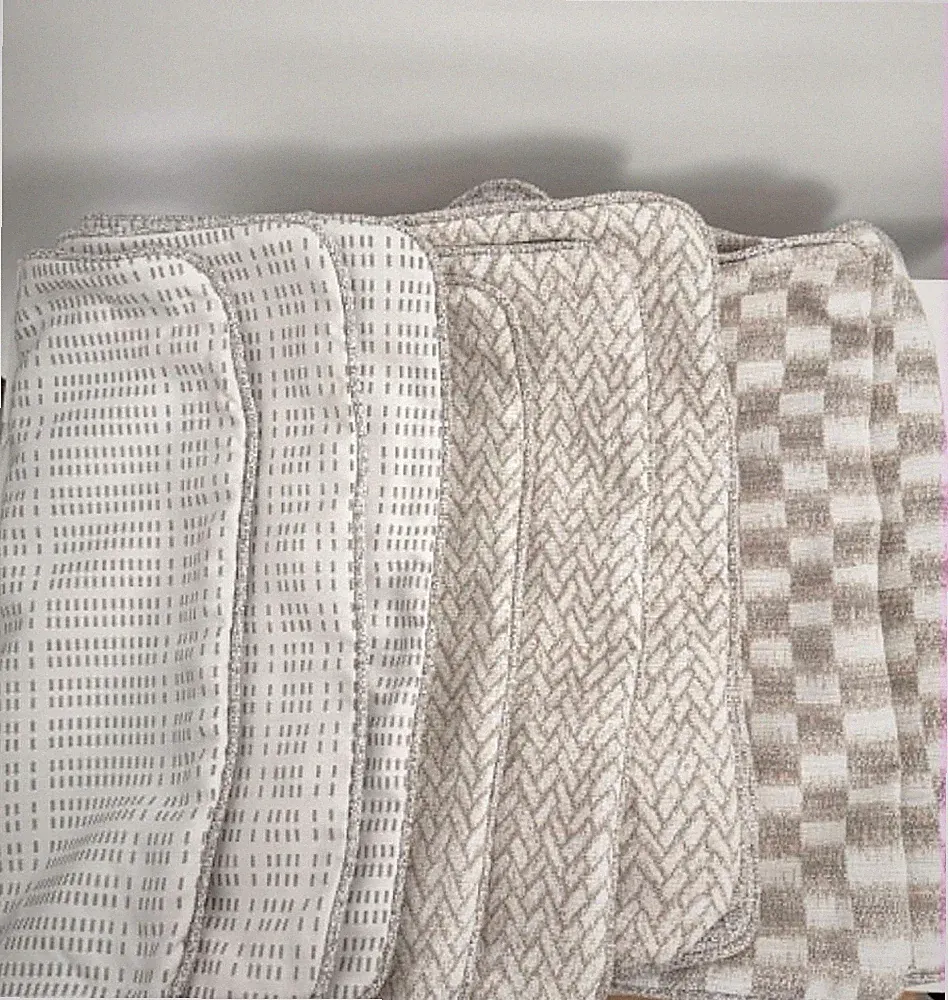 Set of 8 Sofa Couch Pillow Covers 22x22 Beige White Tan Light Gray Zippered