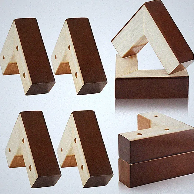 Set of 8 Wooden Bed Riser 1.8 Inch High Sofa Feet with Metal Screws and Pads...