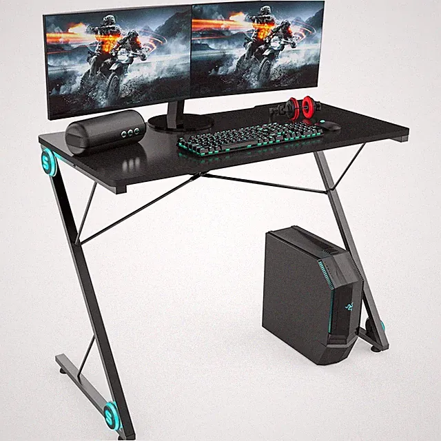 SHAPED COMPUTER DESK PC GAMING TABLE, GIFT - SMUGDESK GAMING DESK, Z