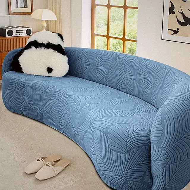 Shaped Semi-Circular Curved Sofa Cover Stretch Semi Circle Curved Couch Washable