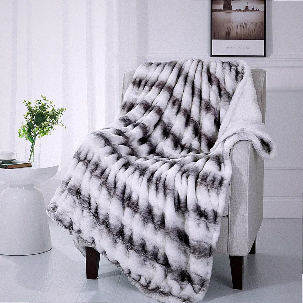 Shar Pei Faux Fur Throw Blanket Plush Soft Warm for Bed Couch Sofa Animal Print