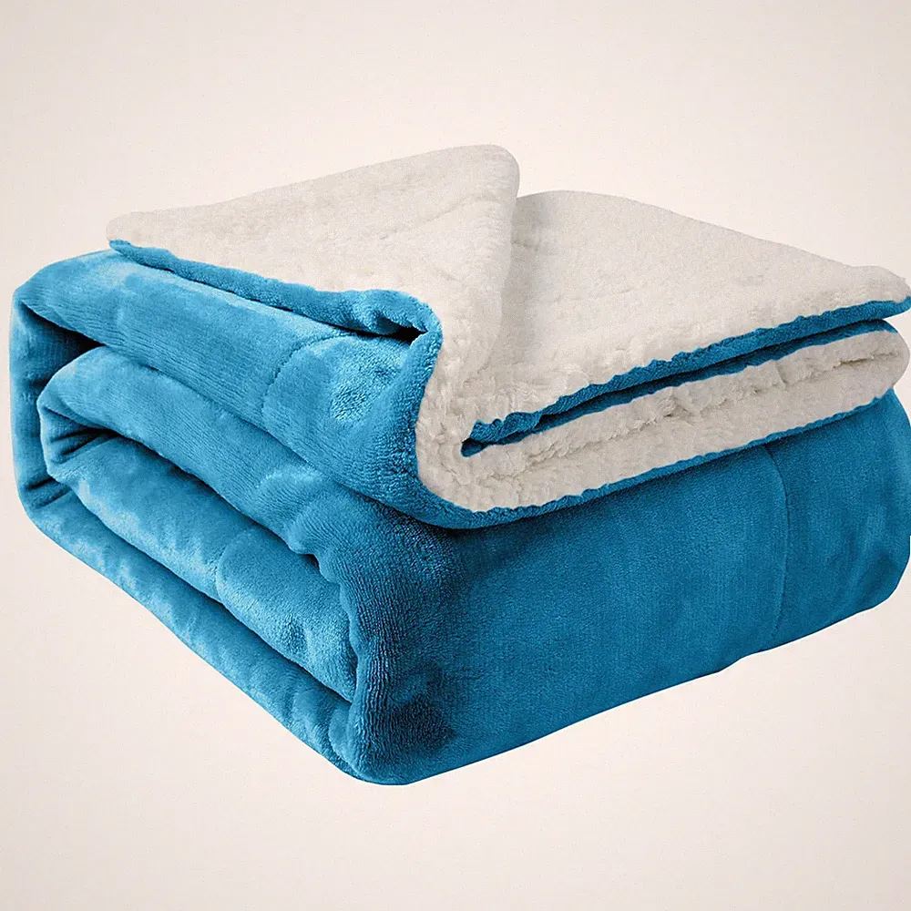 Sherpa Fleece Blankets Soft Reversible Fuzzy Sofa Couch bed Throw Twin Queen