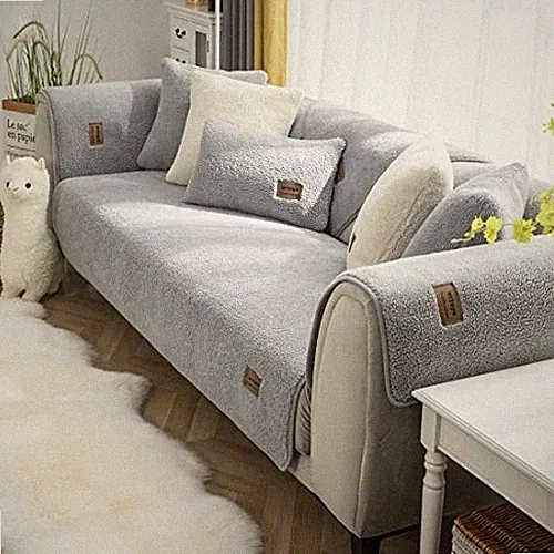 Sherpa Fleece Sofa Couch Covers Super Soft Warm Plush Sectional Couch Cover