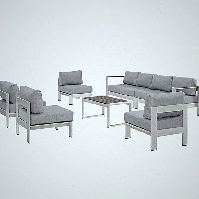 Shore 7 Piece Outdoor Patio Sectional Sofa Set