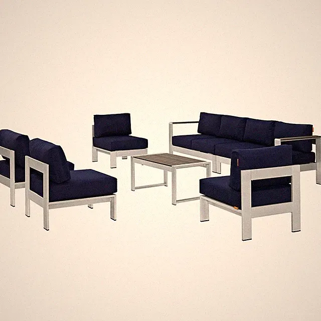 Shore 7 Piece Outdoor Patio Sectional Sofa Set