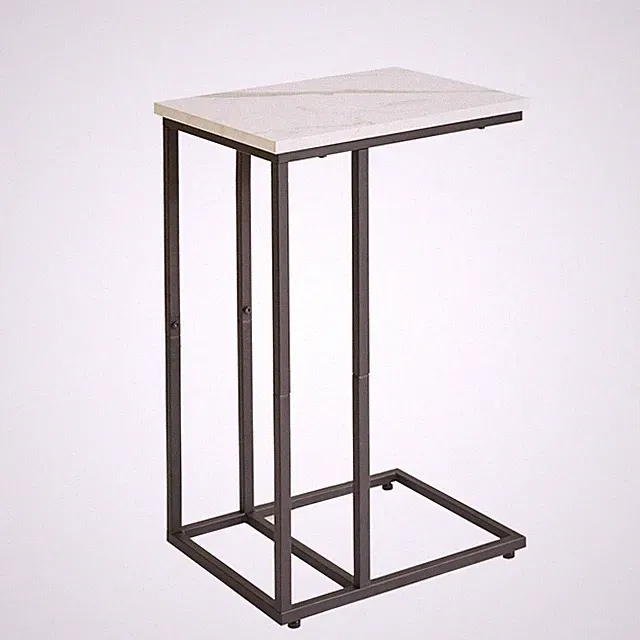 Side Table Small End Table C Shaped, Slide Under Laptop Desk for Couch, Livin...