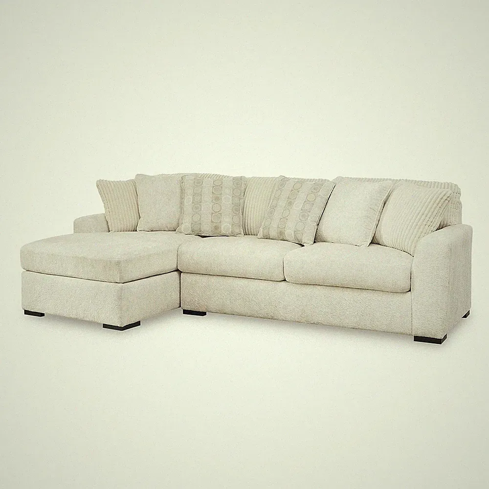 Signature Design by Ashley 2-Piece L-Shaped Couch with Chaise, Ivory
