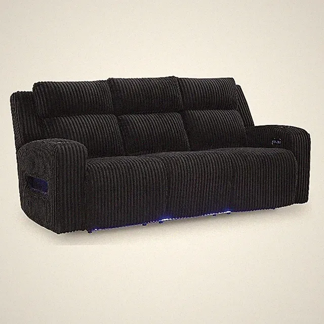 Signature Design by Ashley Broad Cove Black Power Reclining Sofa