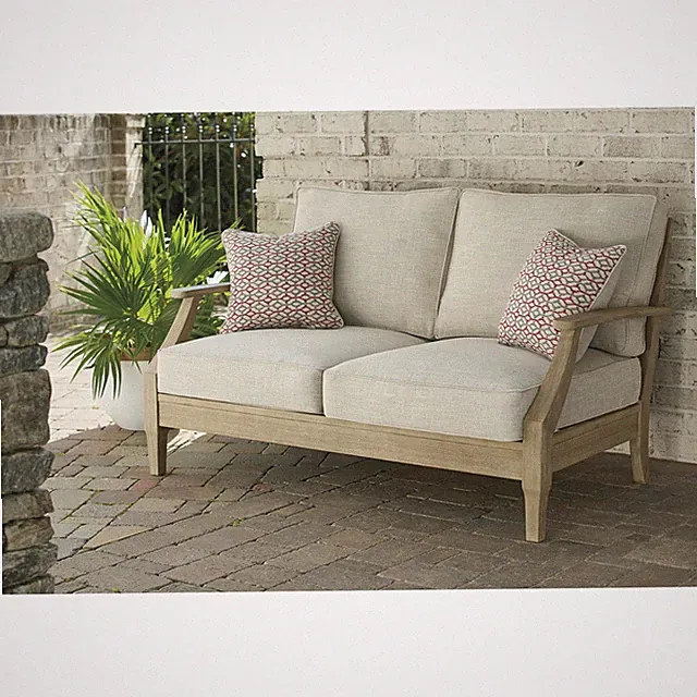 Signature Design by Ashley Clare View Patio Loveseat in Beige