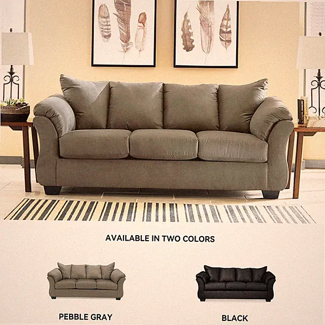 Signature Design by Ashley Darcy Fabric Sofa in Cobblestone