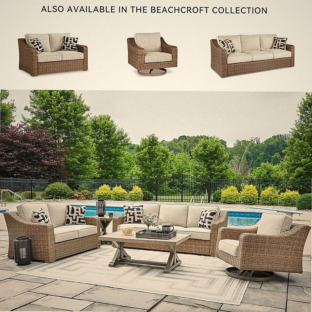 Signature Design by Ashley Furniture Beachcroft Beige Outdoor Loveseat