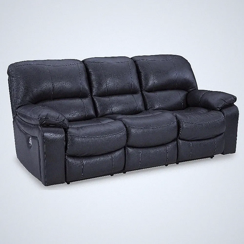 Signature Design by Ashley Isade Blue Reclining Power Sofa