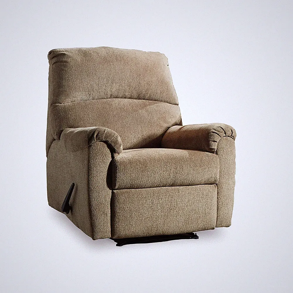 Signature Design by Ashley Nerviano Zero Wall Recliner, Mocha Textured Fabric
