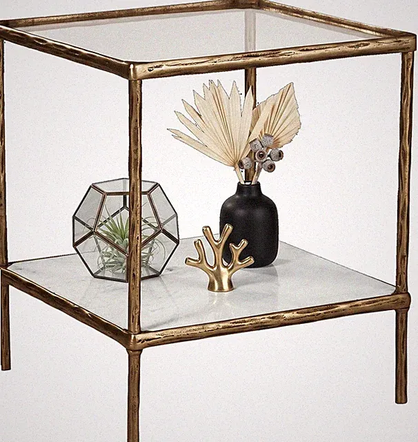 Signature Design by Ashley Ryandale Square Accent Table for Living Room, Sand‑Ca