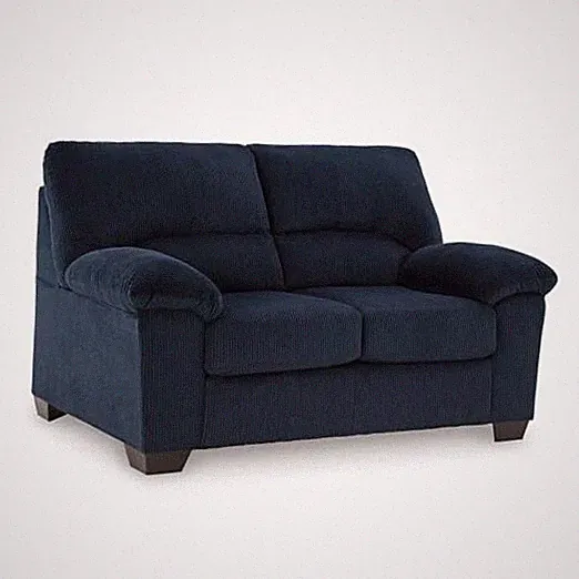 Signature Design by Ashley SimpleJoy Contemporary Loveseat for Living Room Blue