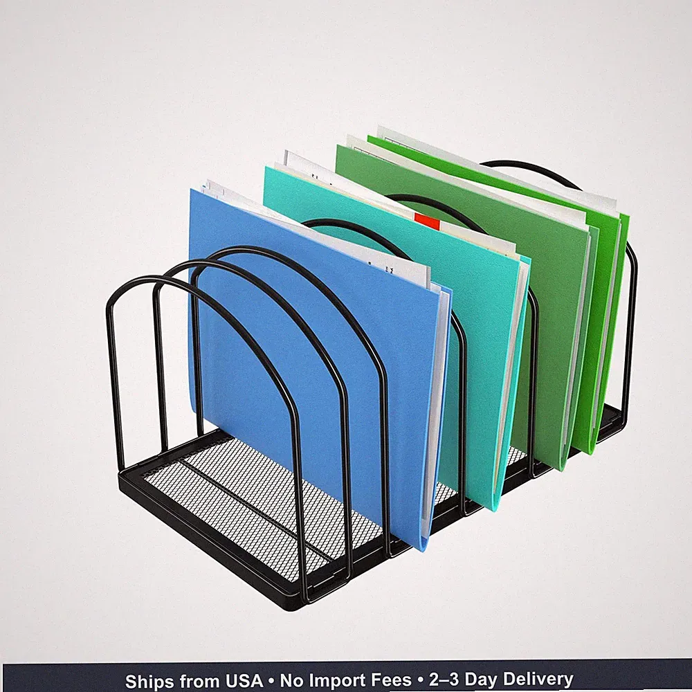 Simple Trending 9 Section Metal File Sorter Organizer for Desk Home Office, Blac