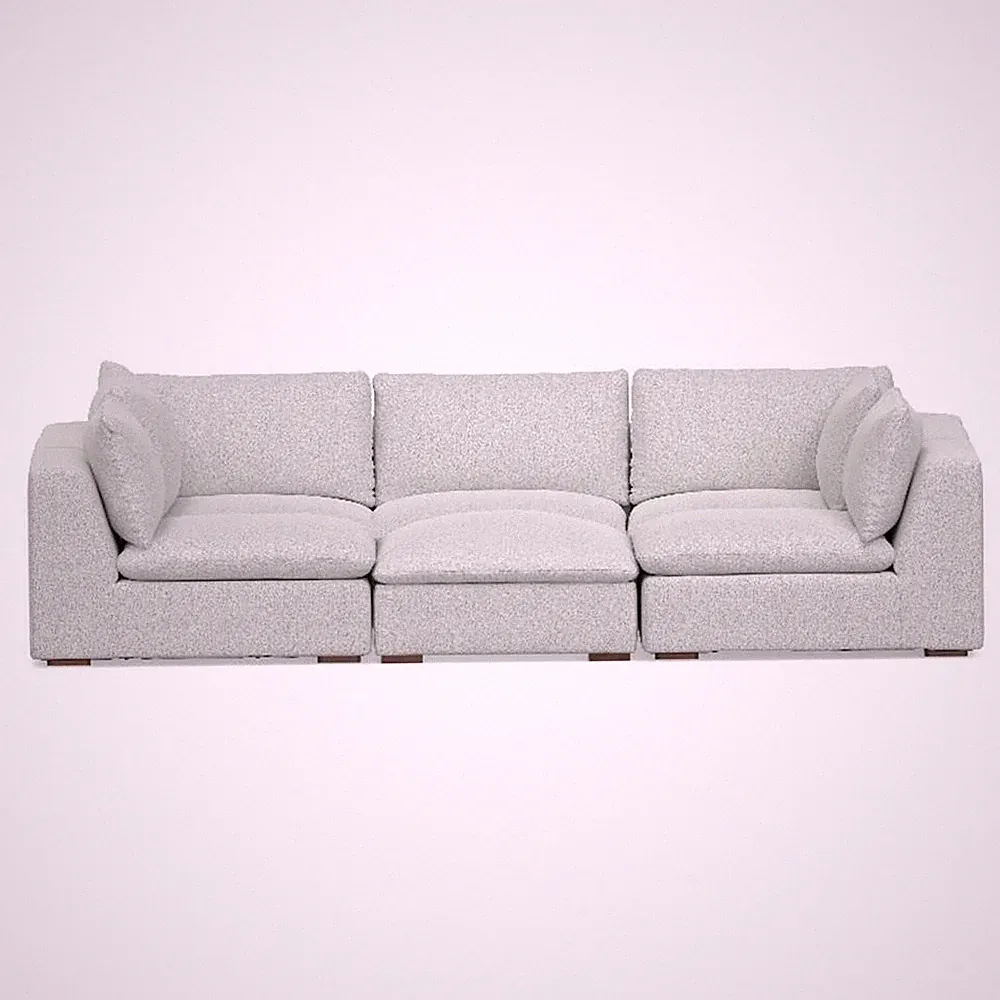 Simpli Home Jasmine Pit Sectional Modular Sofa in Performance Fabric