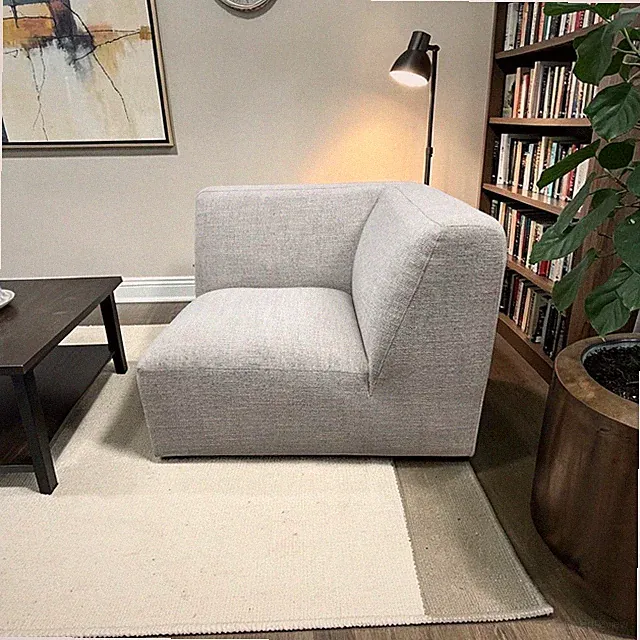 Simpli Home Rex Handcrafted Modern Corner Sofa Module for Living Room