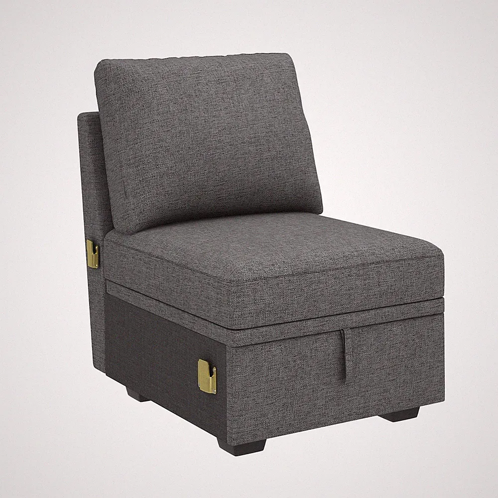 Single Seat for Modular Sectional Sleeper Sofa with Pull Out Bed, Customizabl...