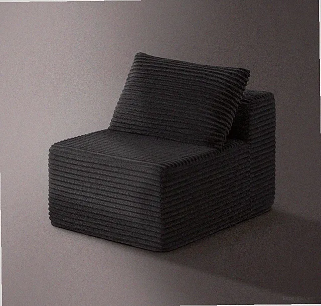 Single Sectional Couch (brand new in box, factory vacuum-sealed, obsidian black)