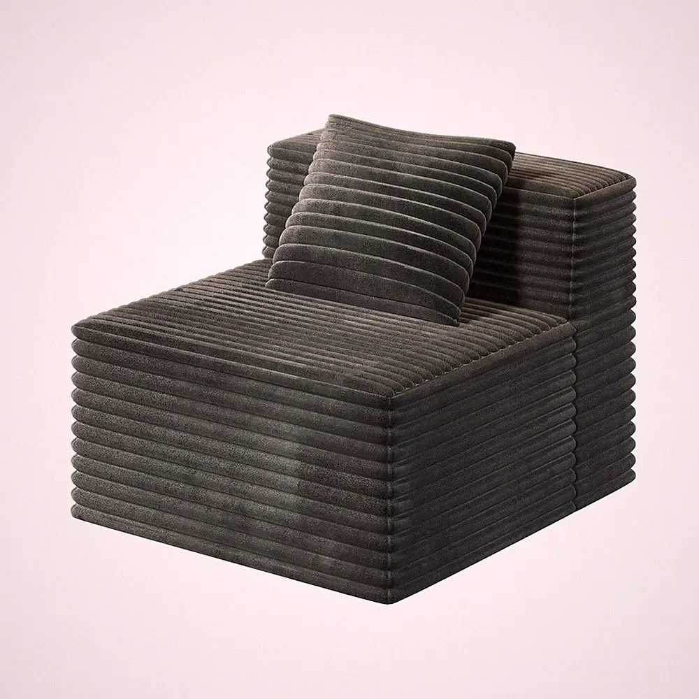 Single Sofa for Modular Sectional Sofa, High Density Memory Foam Couch Boneles